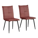 loft24 Esszimmerstuhl Dana (Set, 2 St), Samtvelours Bezug rosa
