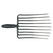 Krumpholz Steingabel 9, Zinkenlänge 330 mm m. Federdülle, ohne Stiel Stahl, rot-silber lackiert