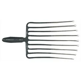 Krumpholz Steingabel 9, Zinkenlänge 330 mm m. Federdülle, ohne Stiel Stahl, rot-silber lackiert