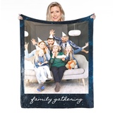 Personalisierte Decke Mit Foto,Fotodecke Mit Eigenem Foto,Worten Bild Collage Individuelle Decken, Geburtstags-Souvenir-Geschenke Personalisierte Decke für Vater, Mutter, Kinder, Hunde, Freunde