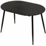 Trisens Esstisch Rodrigo ausziehbar 120-150-180 x 80 cm 4-10 Personen Ovaler Küchentisch mit Metallgestell für Küche, Esszimmer Holz Optik, Farbe:Schwarz