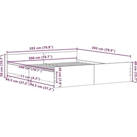 vidaXL 200 x 200 cm Braun