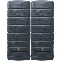 4rain Slim Stone Decor Wandtank Set 2 x 500 l inkl. Verbinder graphitgrau