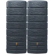 4rain Slim Stone Decor Wandtank Set 2 x 500 l inkl. Verbinder graphitgrau