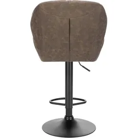 Woltu Barhocker 2er Set, Barstuhl Tresenhocker Bistrohocker mit Rückenlehne, höhenverstellbar, drehbar, Kunstleder Stahl, Dunkelbraun - Dunkelbraun