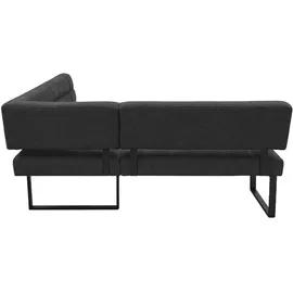 Home Affaire Eckbank HOME AFFAIRE "Mia Küchenbank, Polsterbank, Esszimmerbank, 207x167 cm", dunkelgrau, schwarz, B:207cm H:61cm T:167cm, Massivholz, Metall, Polyester, Sitzbänke, Eckbank, Moderne Bank und Farben, Sitzplatzanzahl: 5, Frei in Raum stellbar