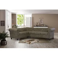 Home Affaire Chesterfield-Sofa »Rysum L-Form« Chesterfield-Optik, langer Schenkel links oder rechts grau