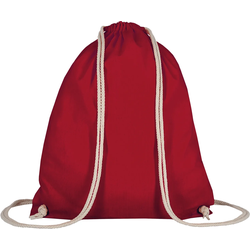 Turnbeutel - OEKO-TEX 100 zertifiziert | mit robusten Zugbändern | 38x46cm | Jutebeutel | Einkaufstasche | Rucksack | unbedruckt, dunkelrot