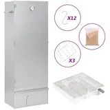vidaXL Holzkohlegrill 445 x 29 x 110 cm 21 x 21 x 45 cm Räucherofen mit Kaltrauchgenerator V silberfarben