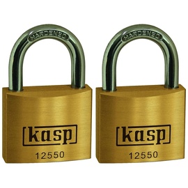 KASP K12550D2 Vorhängeschloss 50mm gleichschließend Goldgelb Schlüsselschloss