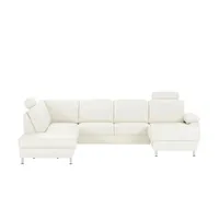 meinSofa Wohnlandschaft mit Sitz- und Rückenbezug aus Leder Kathi , weiß , Maße (cm): B: 314 H: 86 T: 235.0