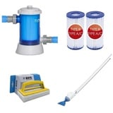 Bestway - Poolsauger AquaCrawl & Filterpumpe 5678 L/u & 2 Filter Typ III & WAYS Scheuerbürste