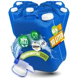 Kosmetex 6X Wasserkanister 10L mit Hahn, Geruchsneutral, 5 Liter Kanister Hahn für Wasser & Lebensmittel, BPA frei, für Outdoor, Camping, Haushalt & Gewerbe | Made in Germany