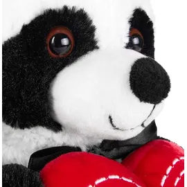 Brubaker Panda Plüschbär mit Herz Rot - Ich Liebe Dich - 25 cm - Pandabär Kuscheltier - Teddybär Plüschteddy Schmusetier - Stofftier Schwarz Weiß
