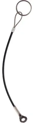 Halteseil/rostfreier Stahl, mit Befestigungsring und Anschrauböse | l=300 mm / Thermoplast PA 6 ummantelt, schwarz | 22400.0948