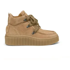 Marc O'Polo "mit markanter Rillen-Plateausohle", Damen, Gr. 41, beige, Obermaterial: 100% Leder (Rind), unifarben, Schuhe Stiefelette