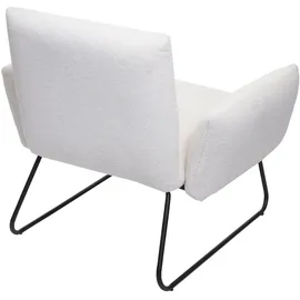 Mendler Lounge-Sessel HWC-K34, Cocktailsessel Sessel, Bouclé Stoff/Textil MVG-zertifiziert ~ weiß