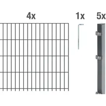 GAH Alberts Doppelstabmatten Set 2,5 x 10 m anthrazit 641313