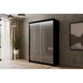 altdecor Kleiderschrank 120 x 215 x 61 cm Schwarz/Grau