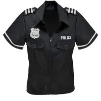 Amakando Figurbetonte Polizei-Uniform für Frauen/Schwarz S/M (34-40) / Damen-Kostüm Politesse & Police Officer/Bestens geeignet zu Mottoparty & Kostümfest