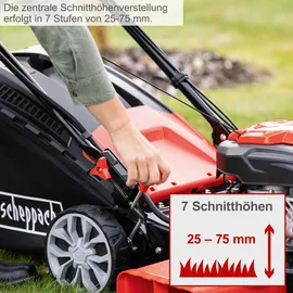 SCHEPPACH Selbstfahrender Benzin-Rasenmaher Elektrostart 225cc 56cm Scheppach MS225-56E