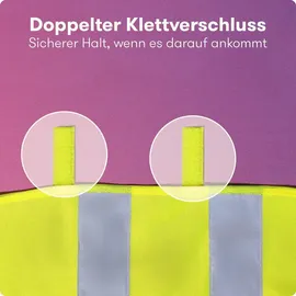 purahelp Warnwesten Auto 4er Set Europaweit gültig nach EN 20471 - Reflektierende Warnweste Auto - Sicherheitsweste Auto Warnweste Gelb 4 Erwachsenenwesten, DIN Universalgröße