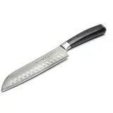 KLAMER Premium Santoku Damastmesser echter japanischer Stahl 18 cm Kochmesser