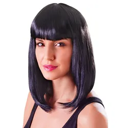 Schwarze Long Bob Perücke