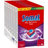 Somat All in 1 Extra Spülmaschinen Tabs 600 (6x100 Tabs), Geschirrspül Tabs für strahlende Sauberkeit auch bei niedrigen Temperaturen, bekämpfen selbst eingetrocknete Rückstände