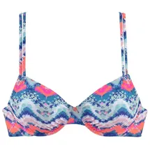 VENICE BEACH Bügel-Bikini-Top Damen Blau/Orange 40 Cup E