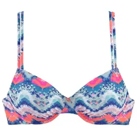 VENICE BEACH Bügel-Bikini-Top Damen Blau/Orange 40 Cup E