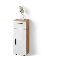 Livinity® Midischrank, Weiß Hochglanz, Weiß Hochglanz, 3 Fächer, 1