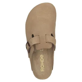 ROHDE Damen Clog Leder Pantolette robust klassisch Schnalle Alba 6071, Größe:42 EU,