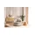 S-Style Drehsessel Ted Cord 107 x 94 x 100 cm Beige drehbar mit Kissen