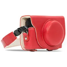 MegaGear MG1139 Sony Cyber-shot DSC-RX100 VI, DSC-RX100 V, DSC-RX100 IV, DSC-RX100 III Ever Ready Leder Kameratasche mit Trageriemen - Rot