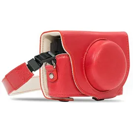 MegaGear MG1139 Sony Cyber-shot DSC-RX100 VI, DSC-RX100 V, DSC-RX100 IV, DSC-RX100 III Ever Ready Leder Kameratasche mit Trageriemen - Rot