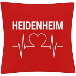 multifanshop Kissenbezug - Heidenheim - Herzschlag - Druck weiß - Kissen