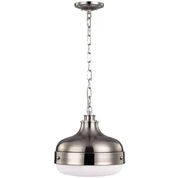 Cadence Pendelleuchte mit 2 Lichtern, poliertes Nickel/gebürsteter Stahl - FE-CADENCE-2P-BS