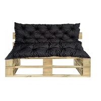 Waterproof Outdoor Palettenkissen | Hollywoodschaukel Auflage | Bankauflage | Sitzkissen and Rückenkissen | Pallettenpolstern | Lounge Kissen Outdoor | 120 x 110 cm(120 x 50 x 60 cm) Schwarz