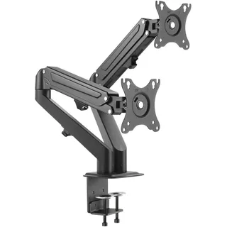 Wiltec Doppel Monitorhalterung mit Gasdruckfeder 17-27 Zoll Schwarz