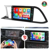 ESSGOO Für Seat LEON 5F1 2012-2019 Android 15 Autoradio GPS Navi WIFI Carplay Autoradio (RDS, 4+64GB(optional), Digitalradio (DAB), FM, Apple Carplay Android Auto GPS Navi WIFI BT EQ mit USB- und Type-C) schwarz
