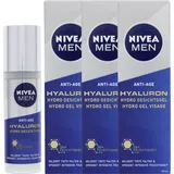 NIVEA 3 x NIVEA MEN Anti Age Hyaluron Hydro Gesichtsgel je 50ml Mildert Tiefe Falte...