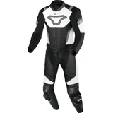 Macna Varshall, Lederkombi, 2tlg. perforiert - Schwarz/Weiß/Grau - 56