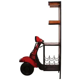 SIT Möbel Barschrank 46 x 98 x 190 cm Rot/Schwarz