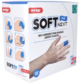 Holthaus Medical Wundverband Soft NEXT, selbstklebend, Selbstklebender Wundverband ideal für Fingerverletzungen, 1 Rolle blau = 6 cm x 4,5 m