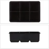 Relaxdays Eiswürfelform Silikon, wiederverwendbar, XXL Silikonform für 5 cm Eiswürfel, 6 einzelne Eiswürfel, schwarz