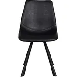 Schalen Esstischstuhl in Schwarz Kunstleder Stahl (2er Set)