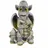 Kremers Schatzkiste Gartenfigur Drache Feuerwehrmann wetterfest Drachenkind 27cm – Polyresin Figur mit Helm & Spritze im Vintage-Steinlook – niedliche Gartendeko für Außenbereich & Geschenkidee