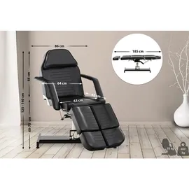 deluke Kosmetikliege SOEST hydraulisch 64x185x125cm, Kunstleder, Schwarz Massageliege Tattooliege