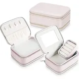 Schmuckschrank: Reise-schmuckschatulle, Kleines Schmuckkästchen Mit Spiegel Für Ringe, Ohrringe, Ohrstecker Und Armbänder, 1 Packung
